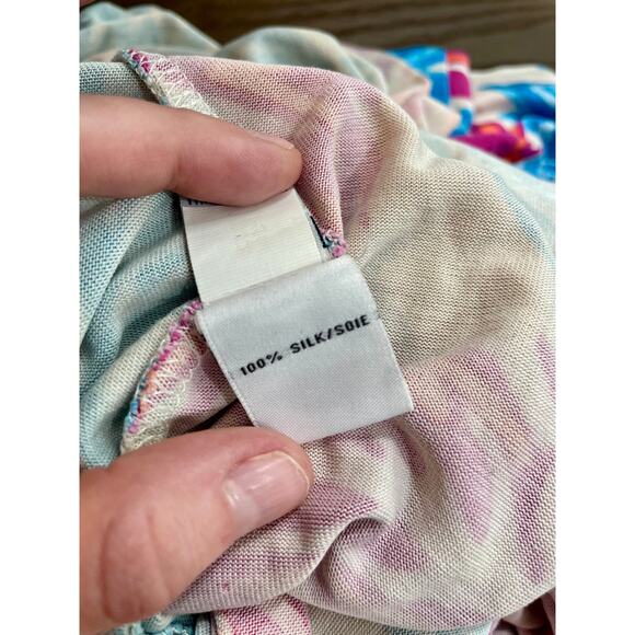 Diane Von Furstenberg Kaden Silk Blue Pink Floral Mini Dress 3/4 Sleeve Size 6 - Picture 10 of 10